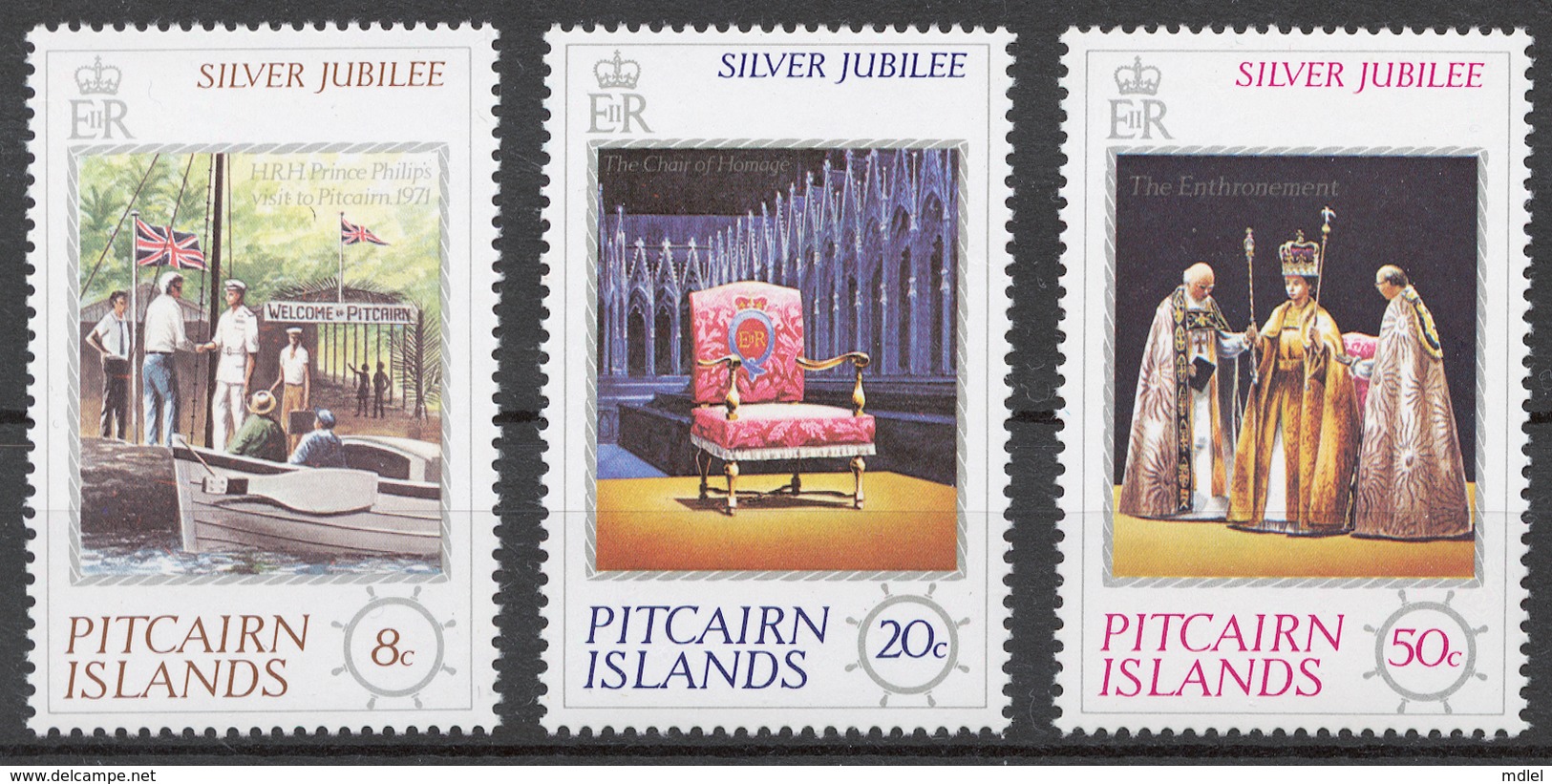 Pitcairn Islands 1977 Mi# 160-66** 25th ANNIV. OF THE REIGN OF ELIZABETH II - Pitcairn