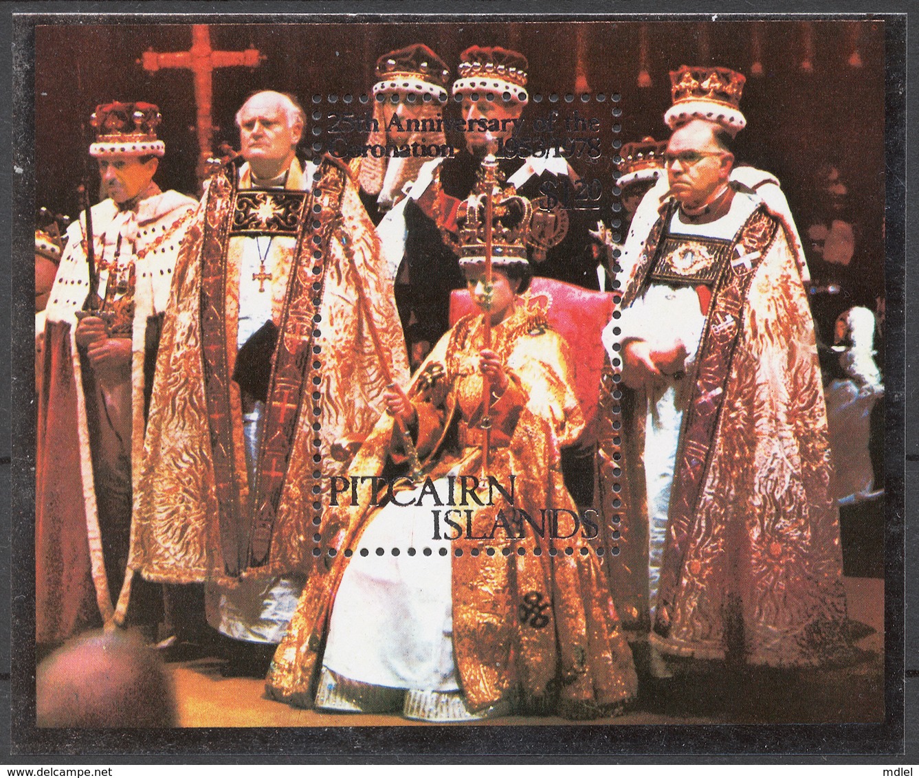 Pitcairn Islands 1978 Mi# Bl.4** ELIZABETH II IN CORONATION REGALIA - Pitcairn