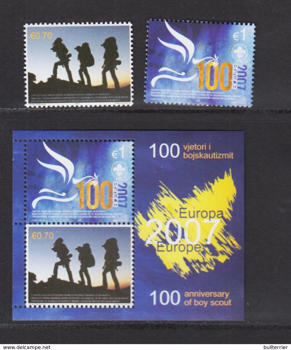 SCOUTS -  KOSOVO -  2007 - EUROPA   SCOUTS SET OF 2 + SOUVENIR SHEET MINT NEVER HINGED - Lettres & Documents