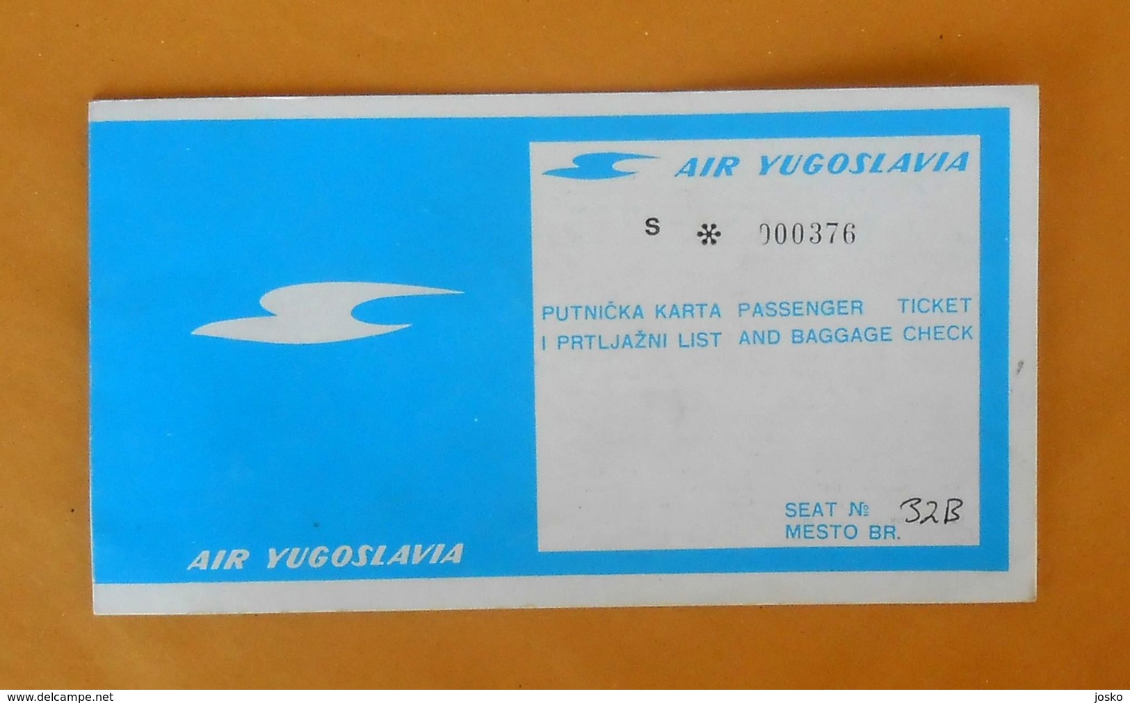 AIR YUGOSLAVIA Ex Small Yugoslavian Airline - 1973. Passenger Ticket On Fly Gatwick-Dubrovnik-Gatwick * Billet Airlines - Biglietti