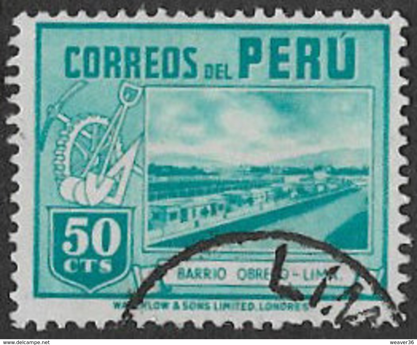 Peru SG645 1938 Definitive 50c Good/fine Used [38/31432/4D] - Peru