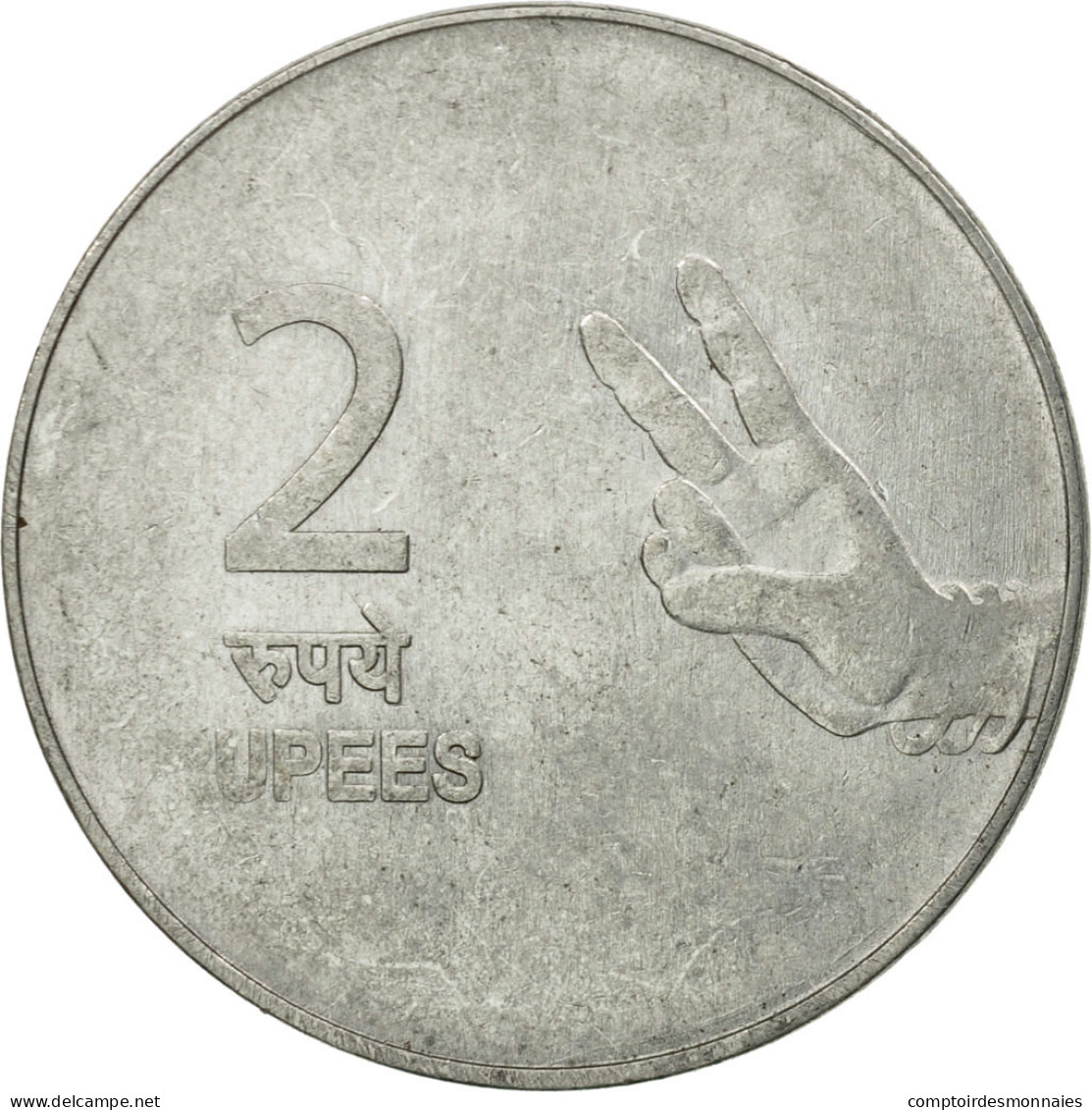 Monnaie, INDIA-REPUBLIC, 2 Rupees, 2009, TTB, Stainless Steel, KM:327 - Inde