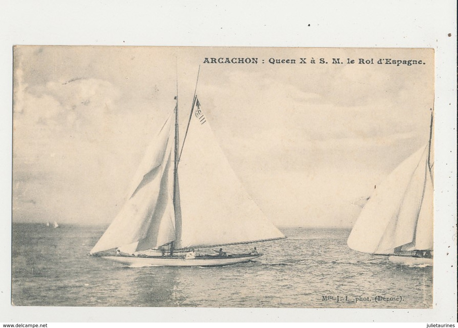 33 ARCACHON QUEEN X A S M LE ROI D ESPAGNE CPA BON ETAT - Arcachon