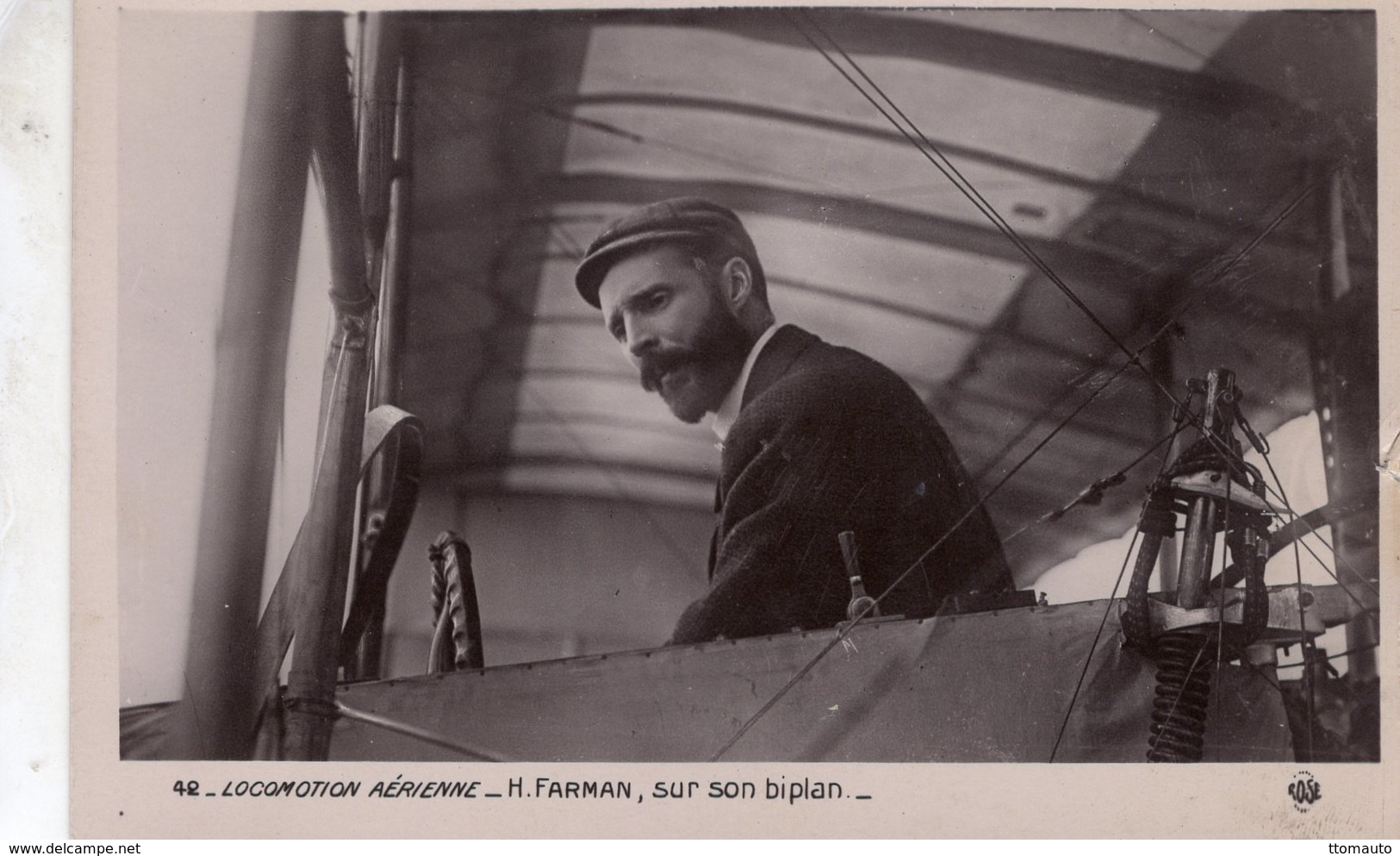 Locomotion Aérienne  -  Henri Farman Sur Son Biplan   -  CPA - Flieger