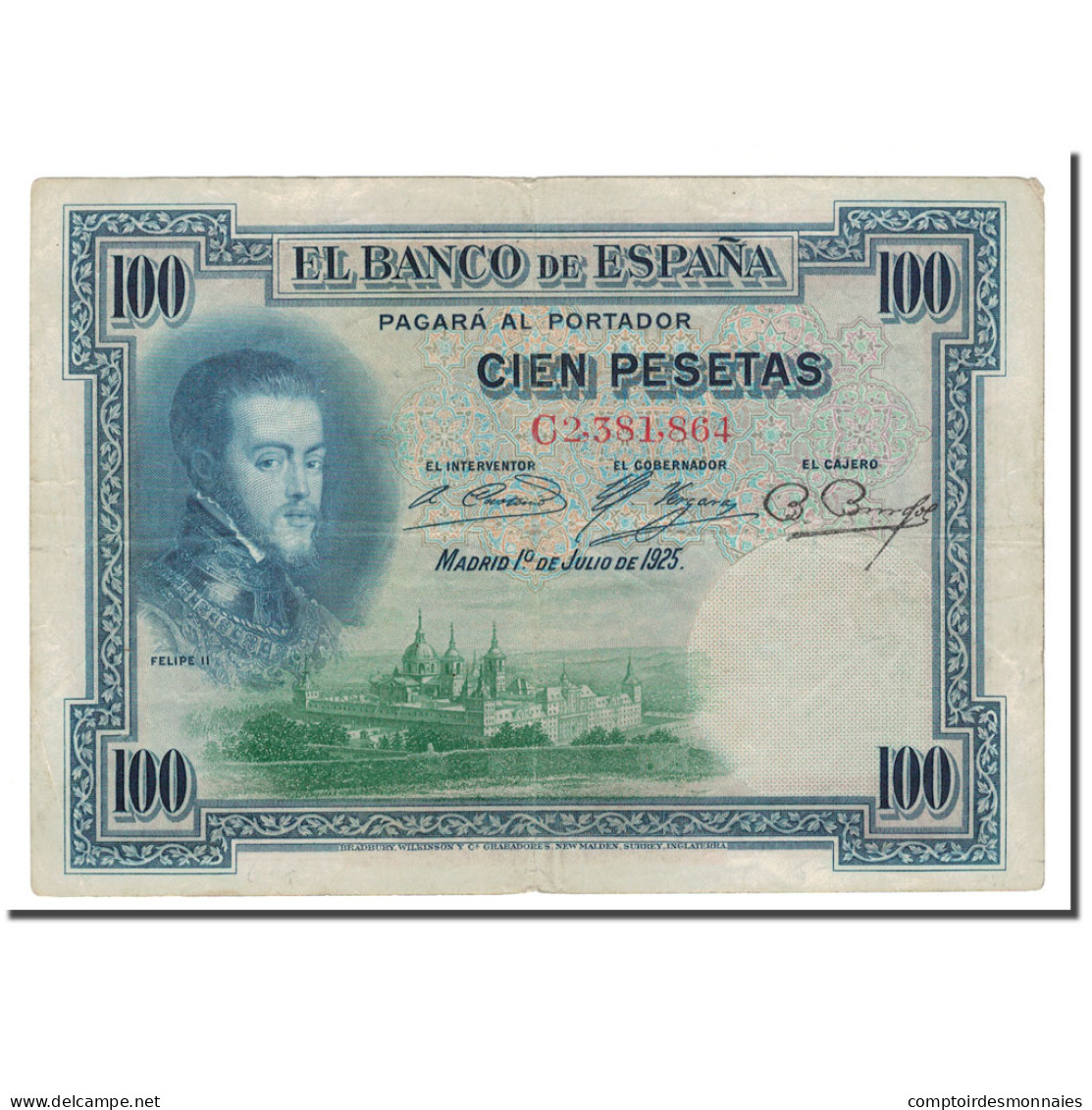 Billet, Espagne, 100 Pesetas, 1925, 1925-07-01, KM:69a, TB - 100 Peseten