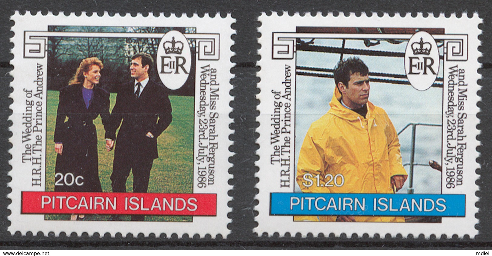 Pitcairn Islands 1986 Mi# 283-84** WEDDING OF PRINCE ANDREW AND SARAH FERGUSON - Pitcairn