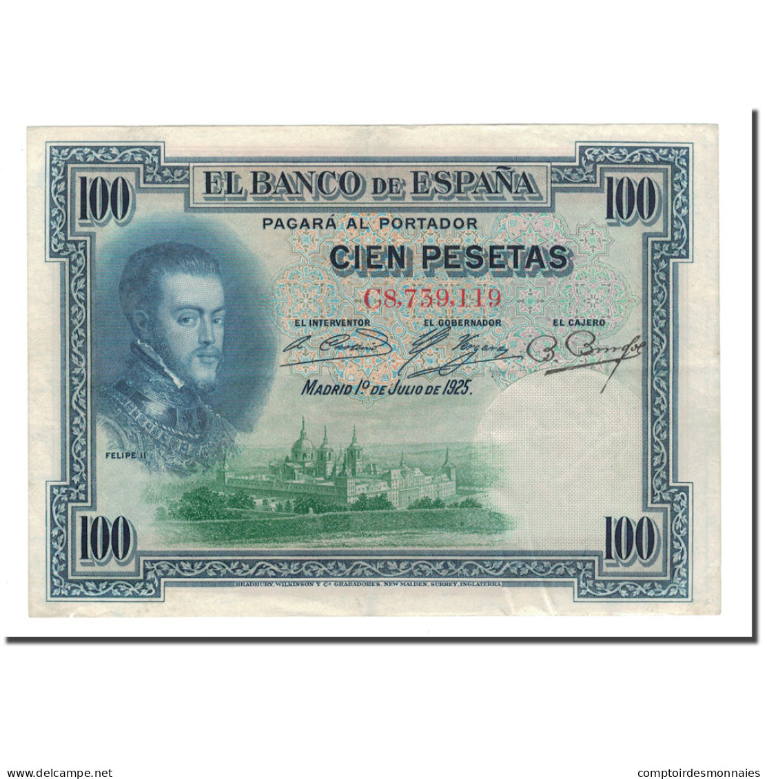 Billet, Espagne, 100 Pesetas, 1925, 1925-07-01, KM:69a, TTB - 100 Peseten