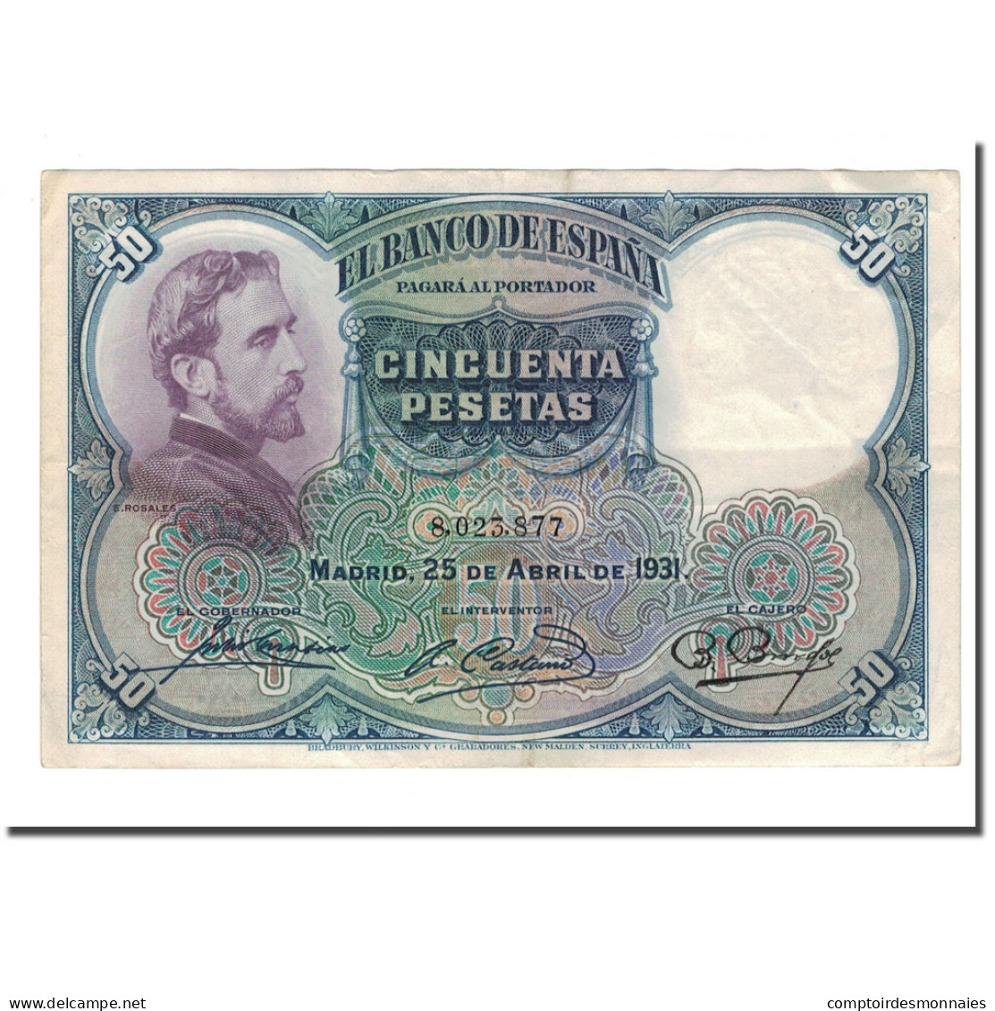 Billet, Espagne, 50 Pesetas, 1931, 1931-04-25, KM:82, TB+ - 50 Peseten