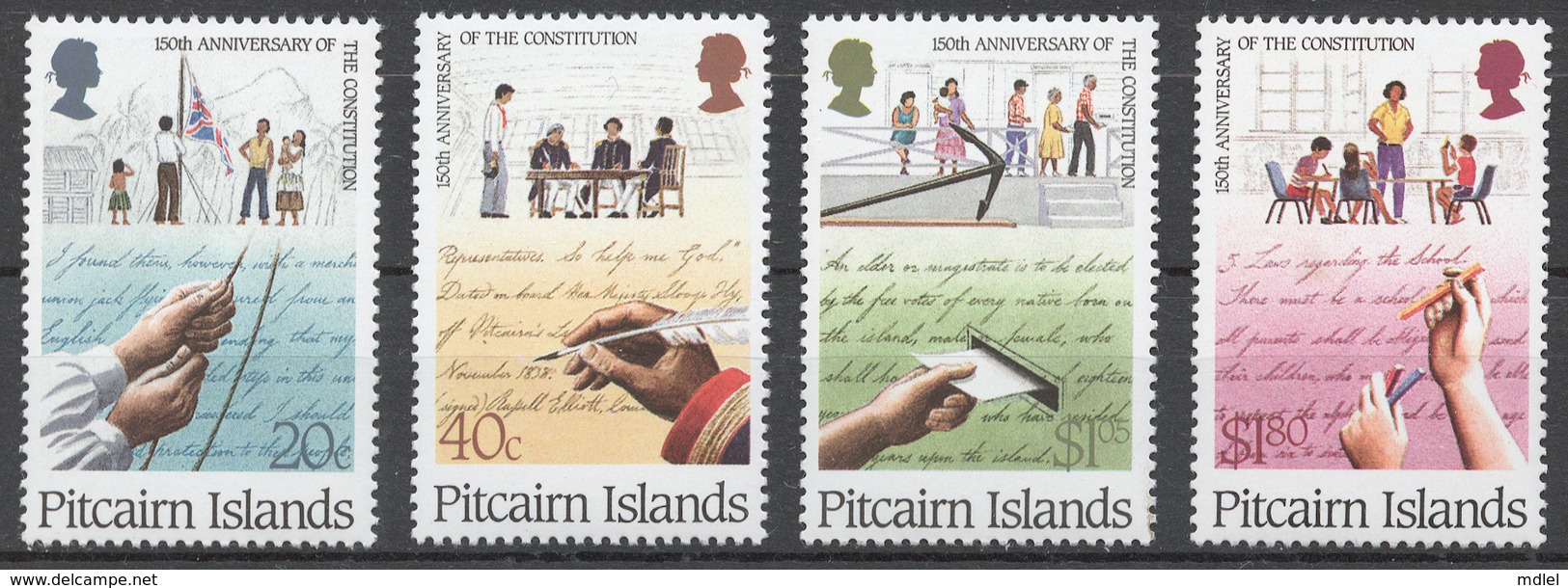 Pitcairn Islands 1988 Mi# 320-23** CONSTITUTION, 150th ANNIV. - Pitcairn