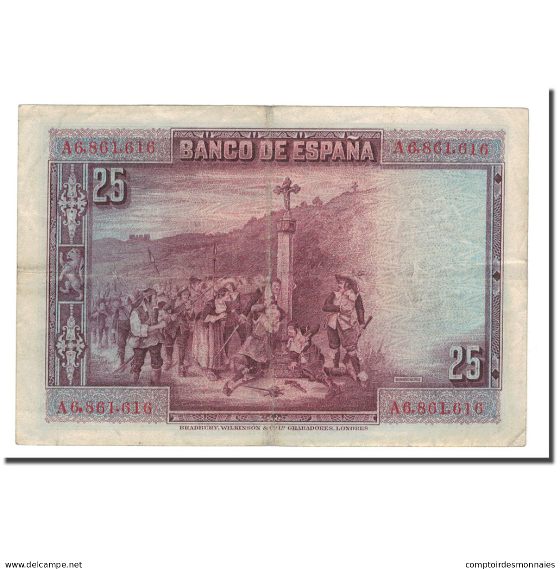 Billet, Espagne, 25 Pesetas, 1928, 1928-08-15, KM:74a, TB - 1-2-5-25 Pesetas