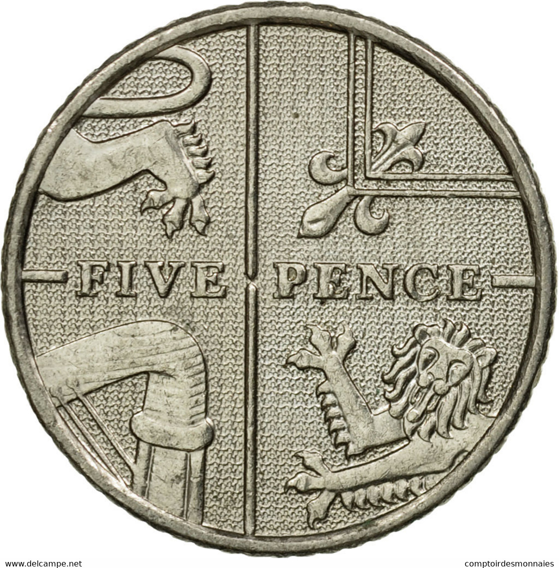 Monnaie, Grande-Bretagne, Elizabeth II, 5 Pence, 2008, TTB, Copper-nickel - 5 Pence & 5 New Pence