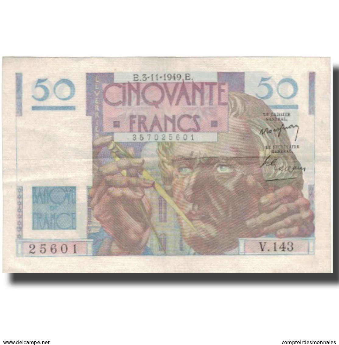 France, 50 Francs, 50 F 1946-1951 ''Le Verrier'', 1949, 1949-11-03, TTB - 50 F 1946-1951 ''Le Verrier''