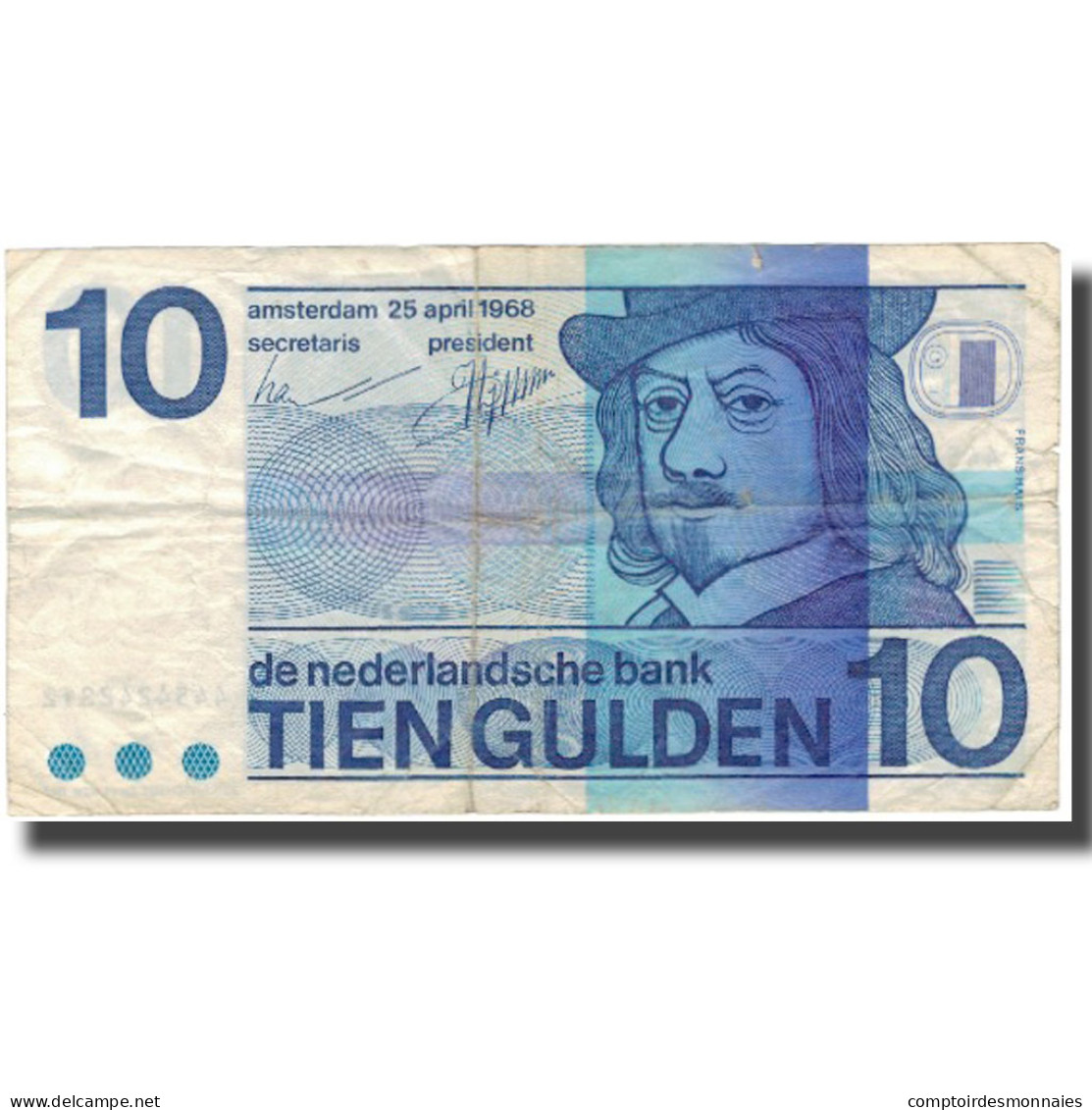 Billet, Pays-Bas, 10 Gulden, 1968, 1968-04-25, KM:91b, TB - 10 Florín Holandés (gulden)