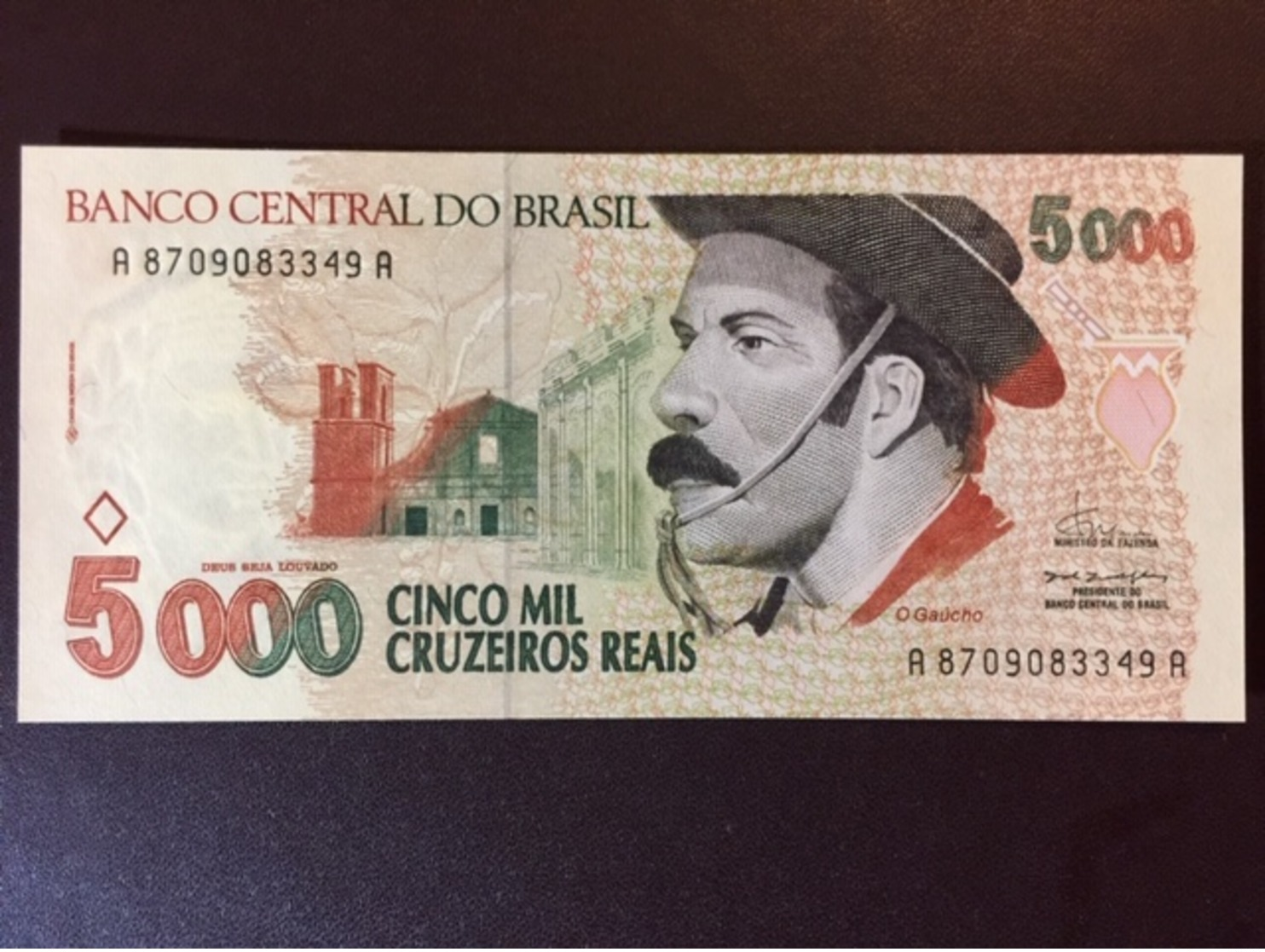 BRAZIL P241 5000 REAIS 1993 UNC - Brésil