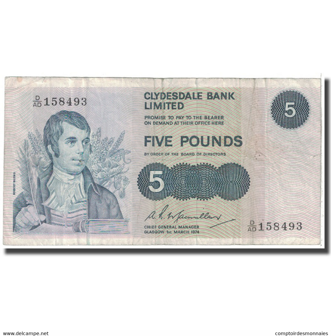 Billet, Scotland, 5 Pounds, 1974, 1974-03-01, KM:205c, TB - 5 Pounds