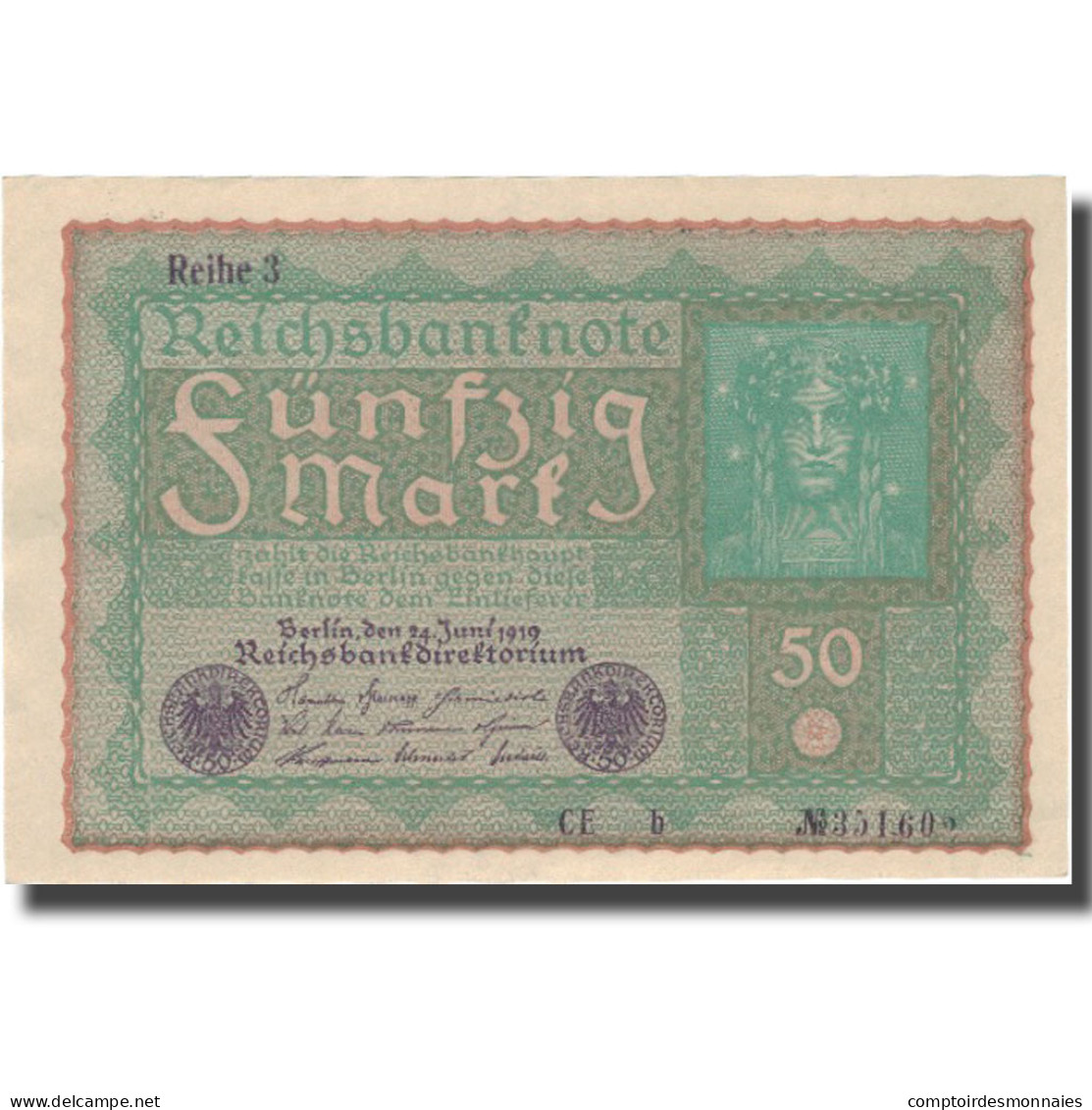 Billet, Allemagne, 50 Mark, 1919, 1919-06-24, KM:66, SUP - 50 Mark