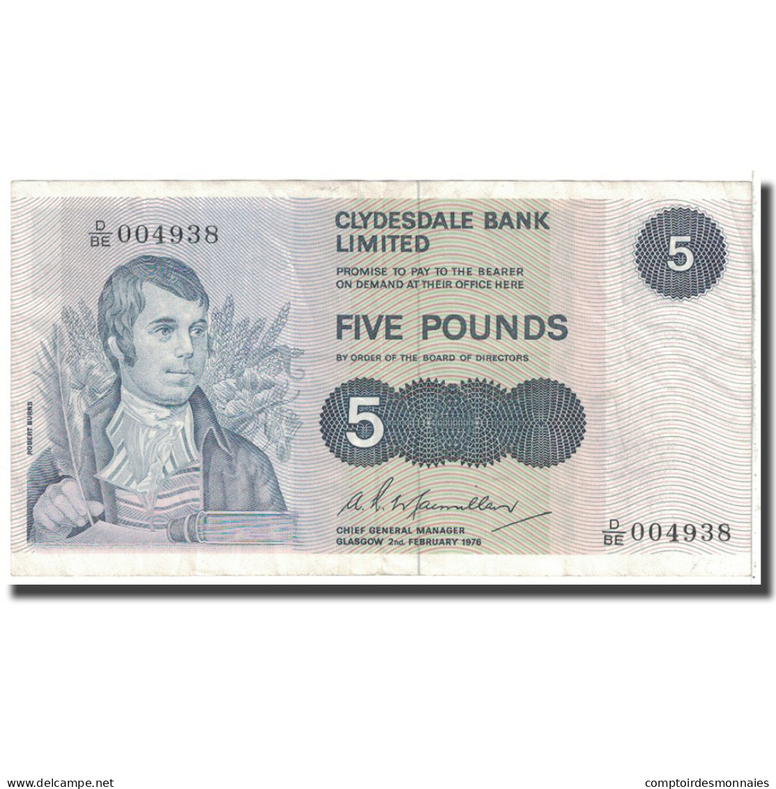 Billet, Scotland, 5 Pounds, 1976, 1976-02-02, KM:205c, TTB - 5 Pounds