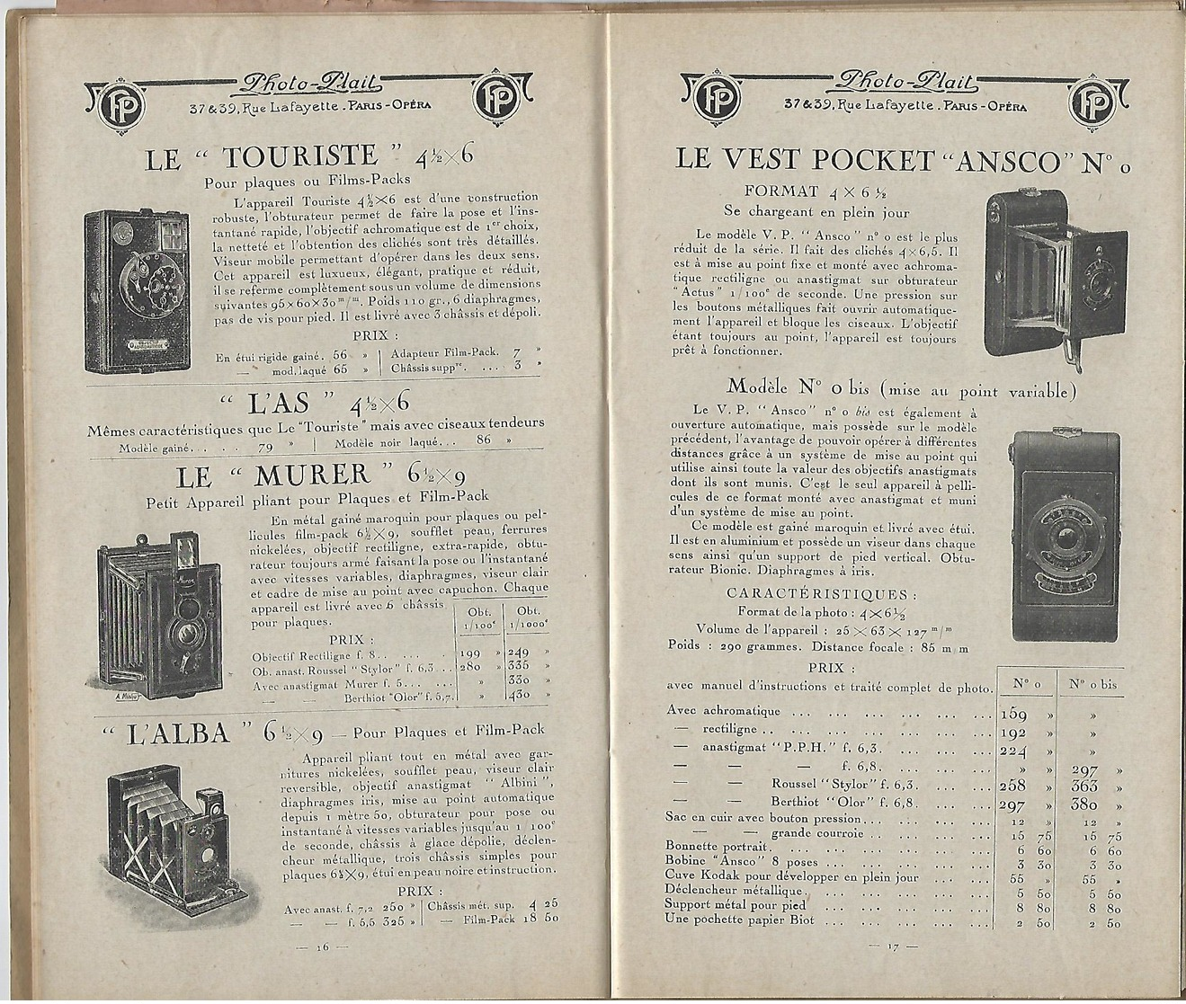 Catalogue Photo-plait 1920 - Autres & Non Classés