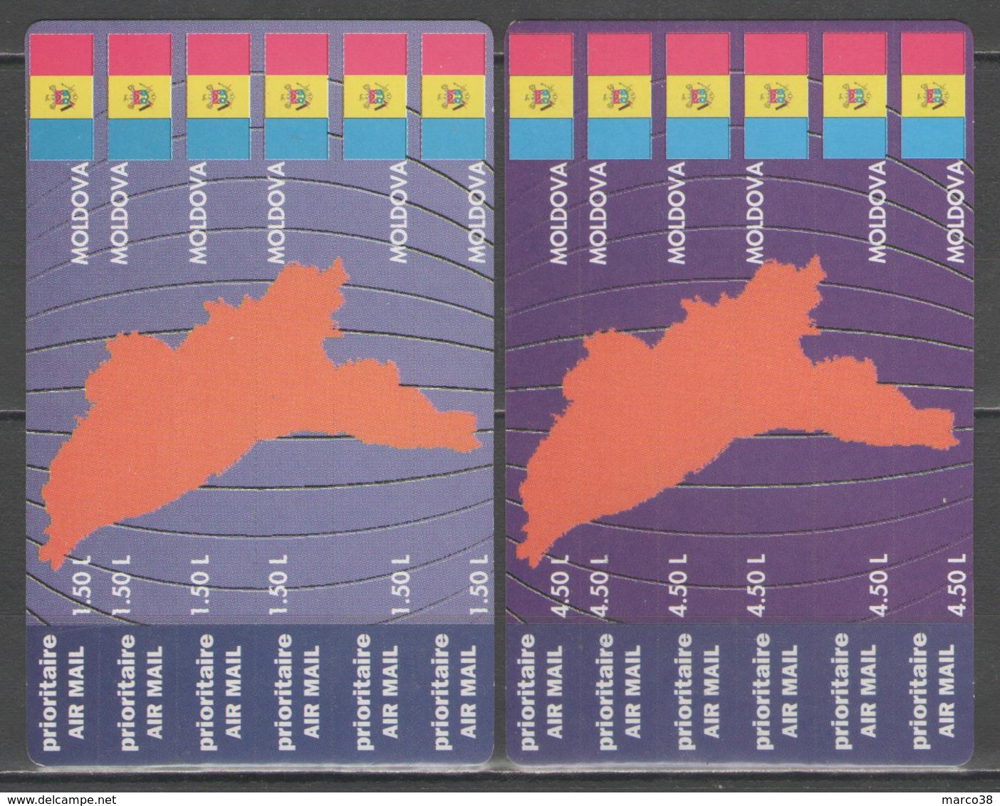 MOLDAVIE:  PA.n°9/20 **, Les 2 Cartes      - Cote 20€ - - Moldavie