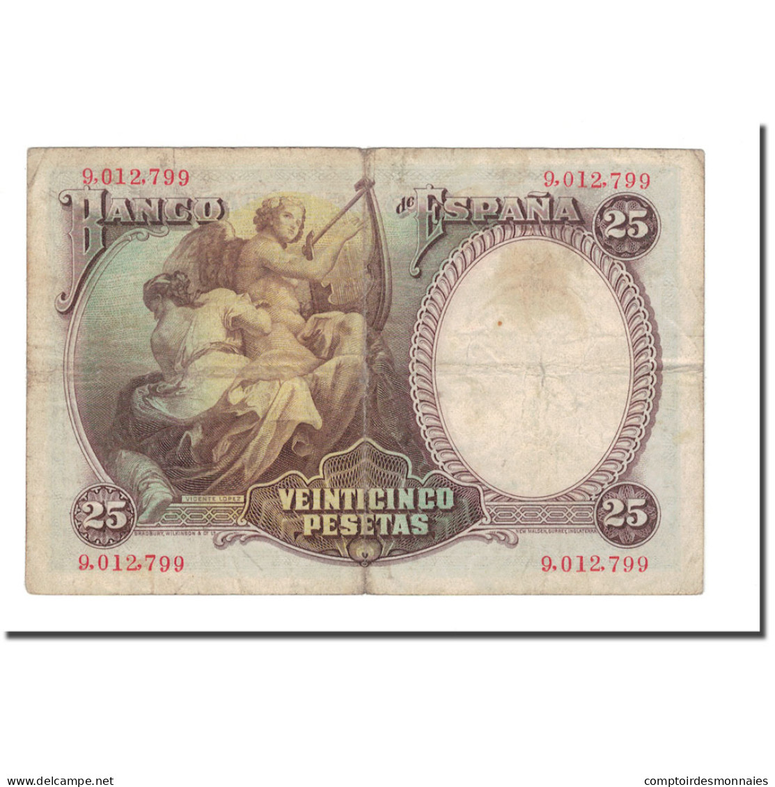 Billet, Espagne, 25 Pesetas, 1931, 1931-04-25, KM:81, B - 25 Peseten