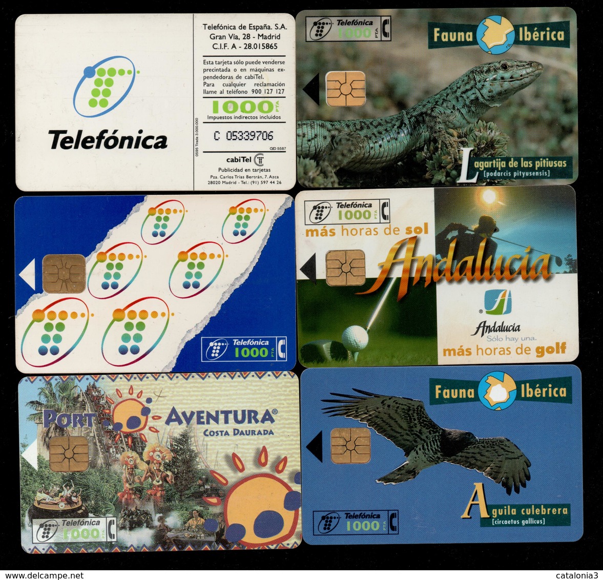 OFERTA - LOTE 6 TARJETAS TELEFONICAS DIFERENTES - INCLUYE FAUNA IBERICA - Te Identificeren