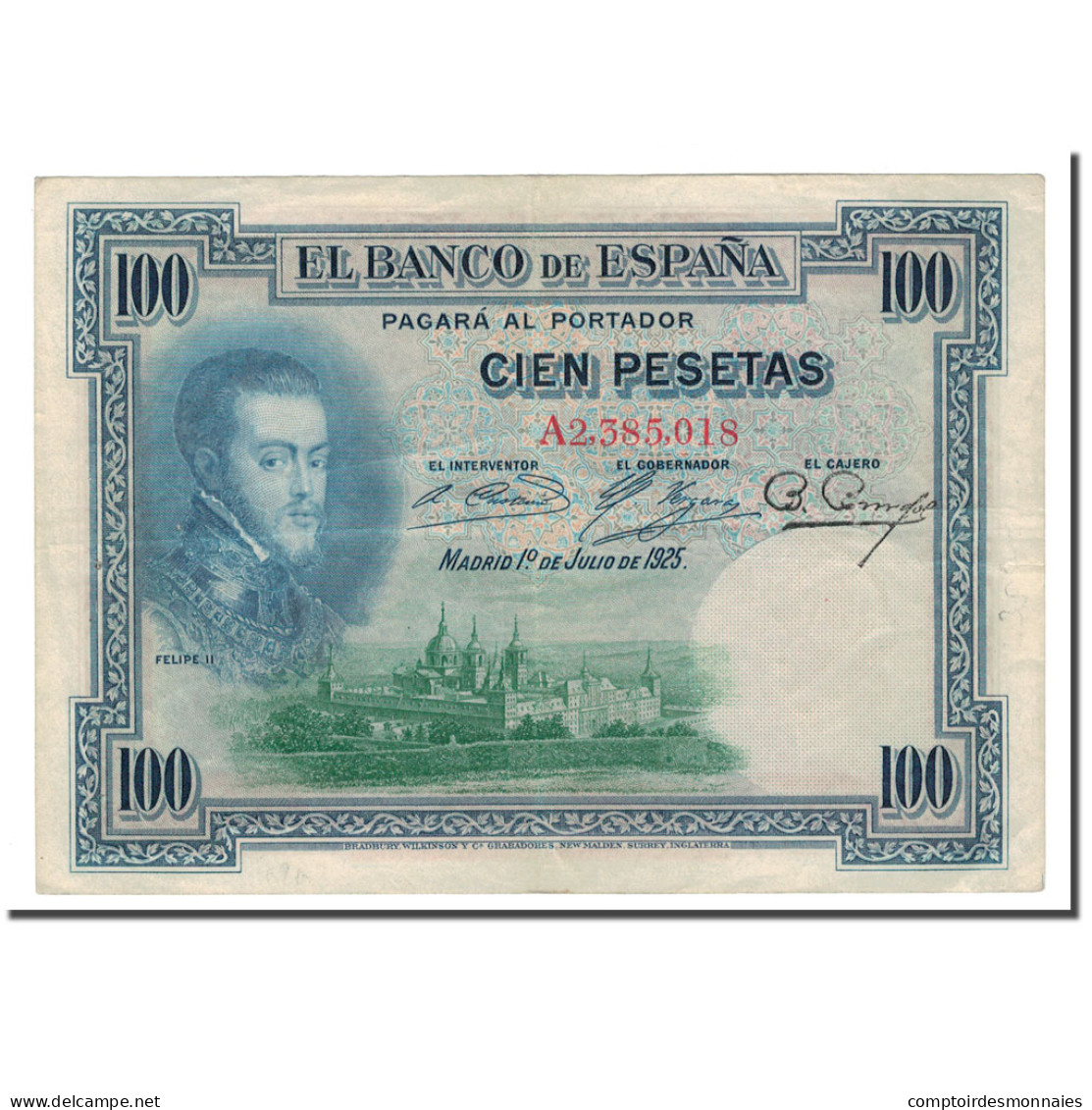 Billet, Espagne, 100 Pesetas, 1925, 1925-07-01, KM:69a, TB+ - 100 Pesetas