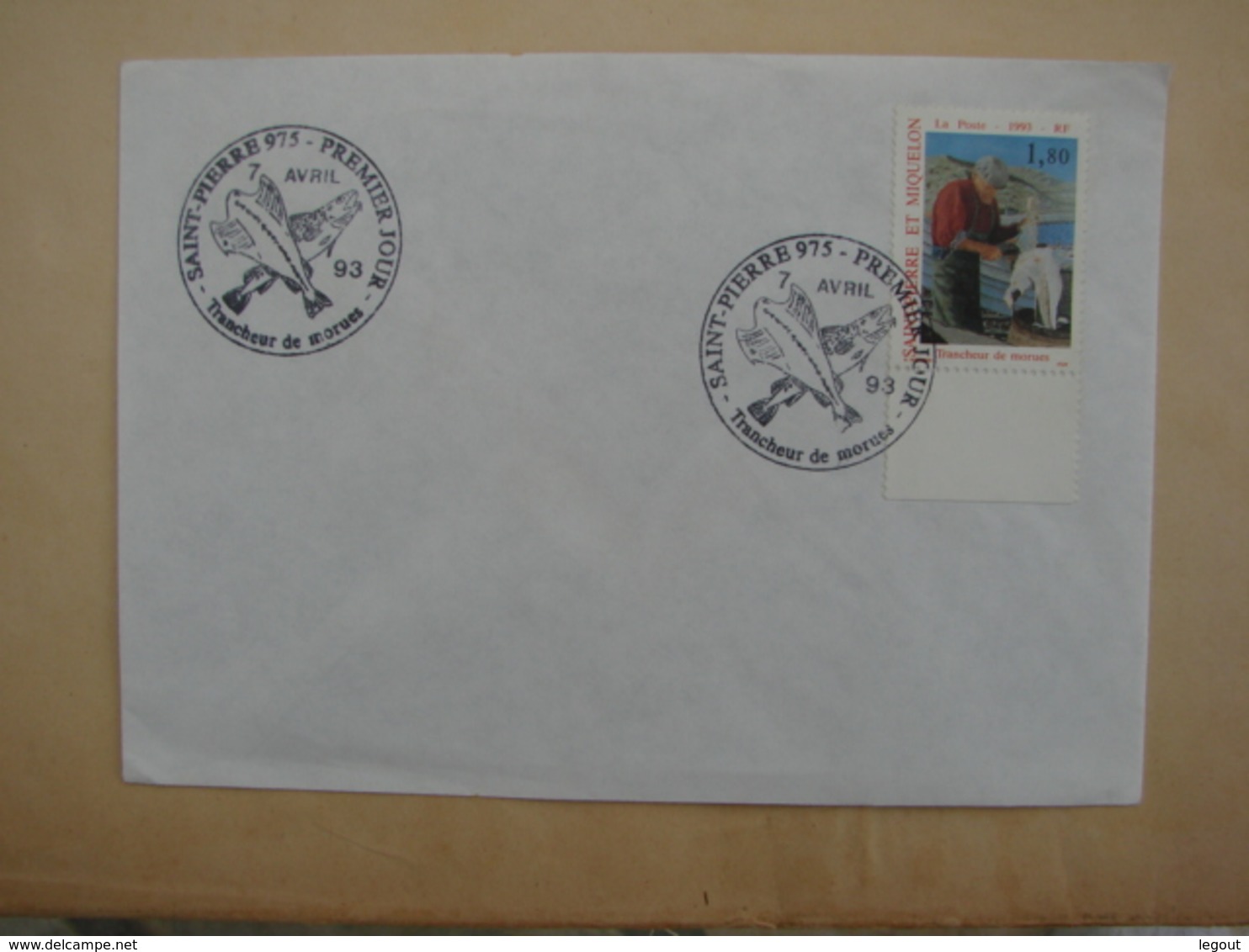 SPM/Saint Pierre Et Miquelon - Enveloppe 1er Jour TRANCHEUR DE MORUES 7-04-1993 - Lettres & Documents