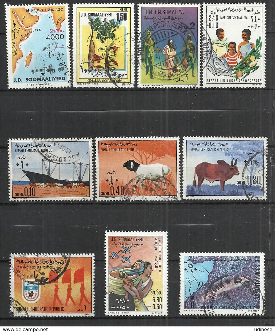 TEN AT A TIME - SOMALIA - LOT OF 10 DIFFERENT - USED OBLITERE GESTEMPELT USADO - Somalie (1960-...)