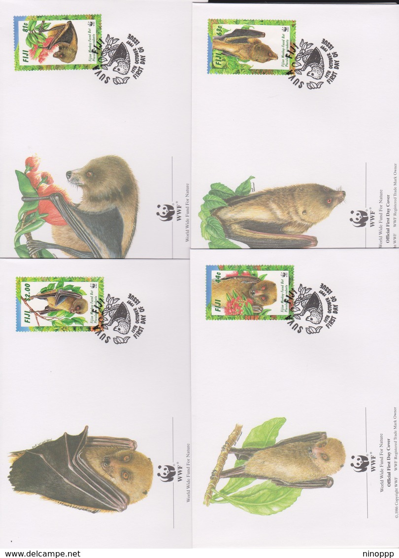 World Wide Fund For Nature 1997 Fiji Bats,Set 4 Official First Day Covers - FDC