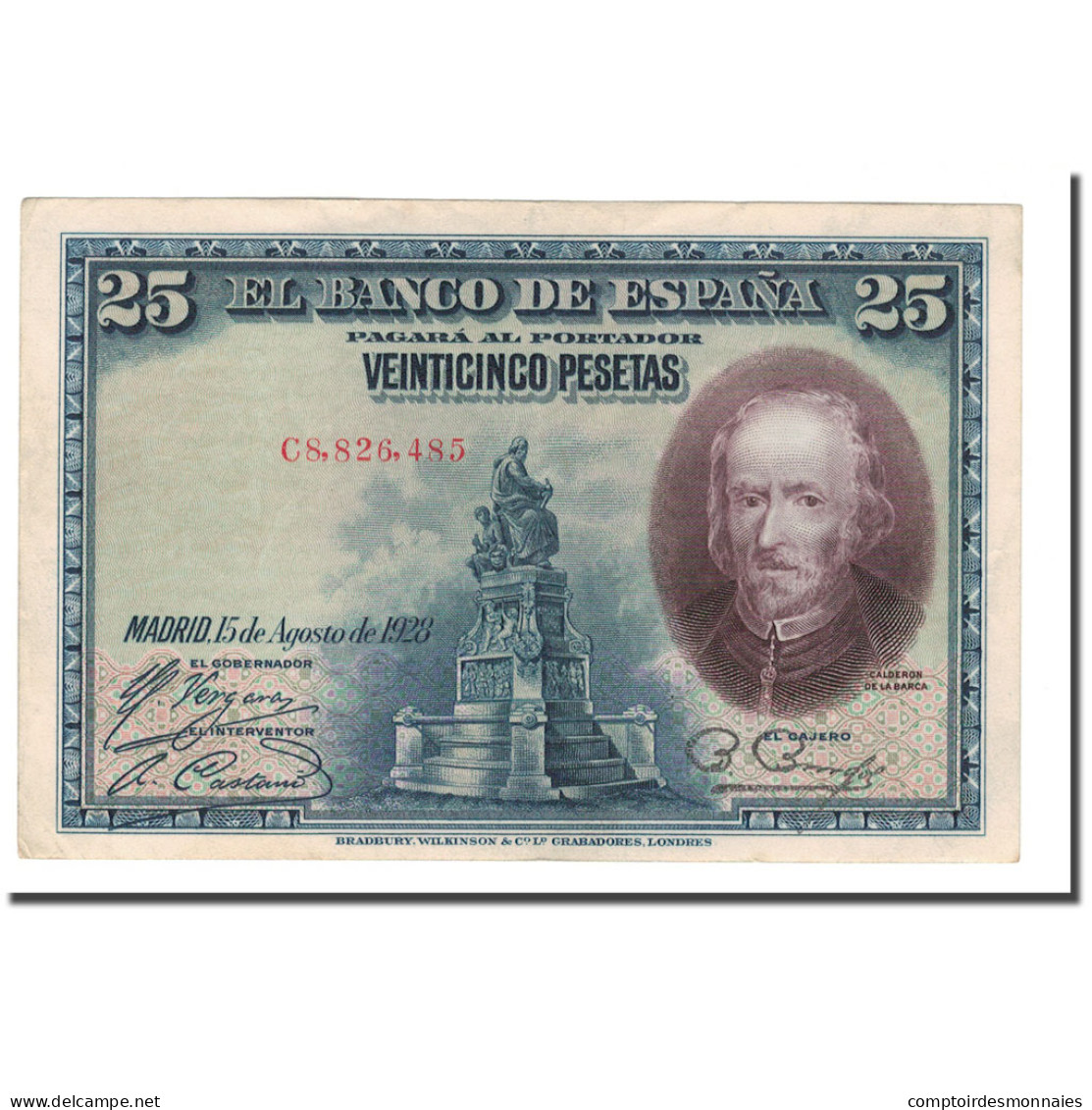 Billet, Espagne, 25 Pesetas, 1928, 1928-08-15, KM:74b, SUP - 1-2-5-25 Peseten