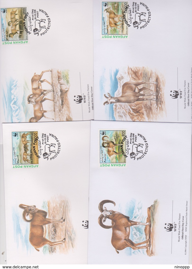 World Wide Fund For Nature 1998 Afghanistan Ovis Vignei,Set 4 Official First Day Covers - FDC