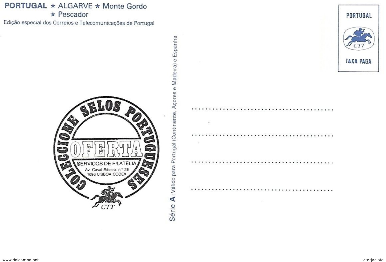 Entier Postaux De Tourisme - Monte Gordo - Fisherman - (Algarve) - Portugal - Postal Stationery