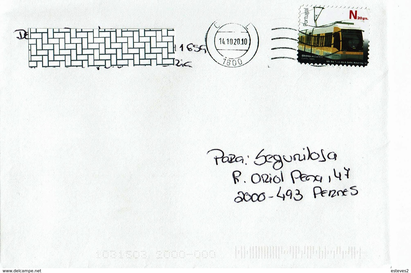 Portugal , 2010 , Articulated Tram , Lsboa , With An Error On The Date Postmark  (14.10.20.10 ) - Tranvías