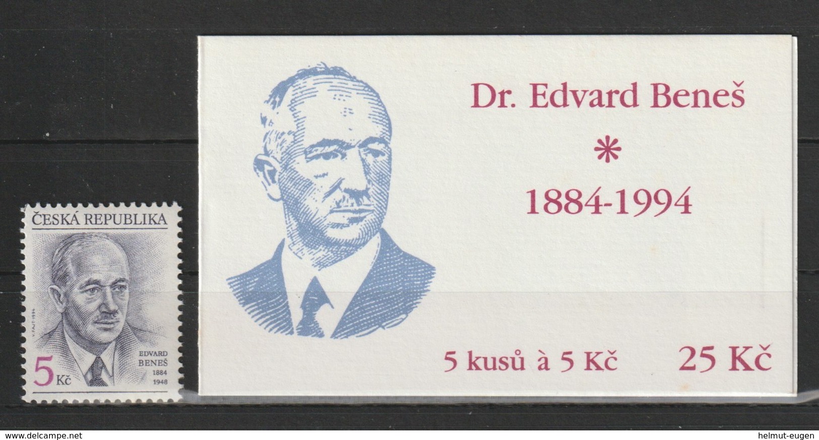 MiNr. 38 Tschechische Republik:  110. Geburtstag Von Edvard Bene∏. - Ungebraucht