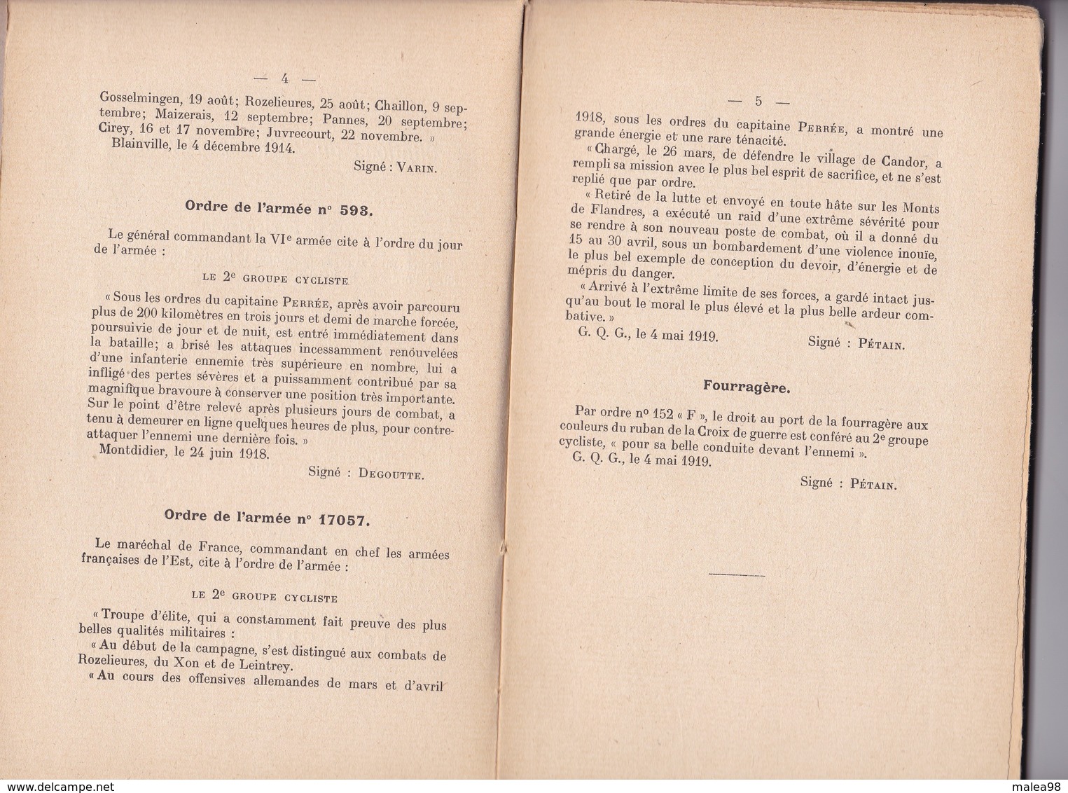 REVUE HONNEUR ET PATRIE ,,,,HISTORIQUE Du 2eme GROUPE  CYCLISTE  PENDANT LA GUERRE 14/ 18 - Français