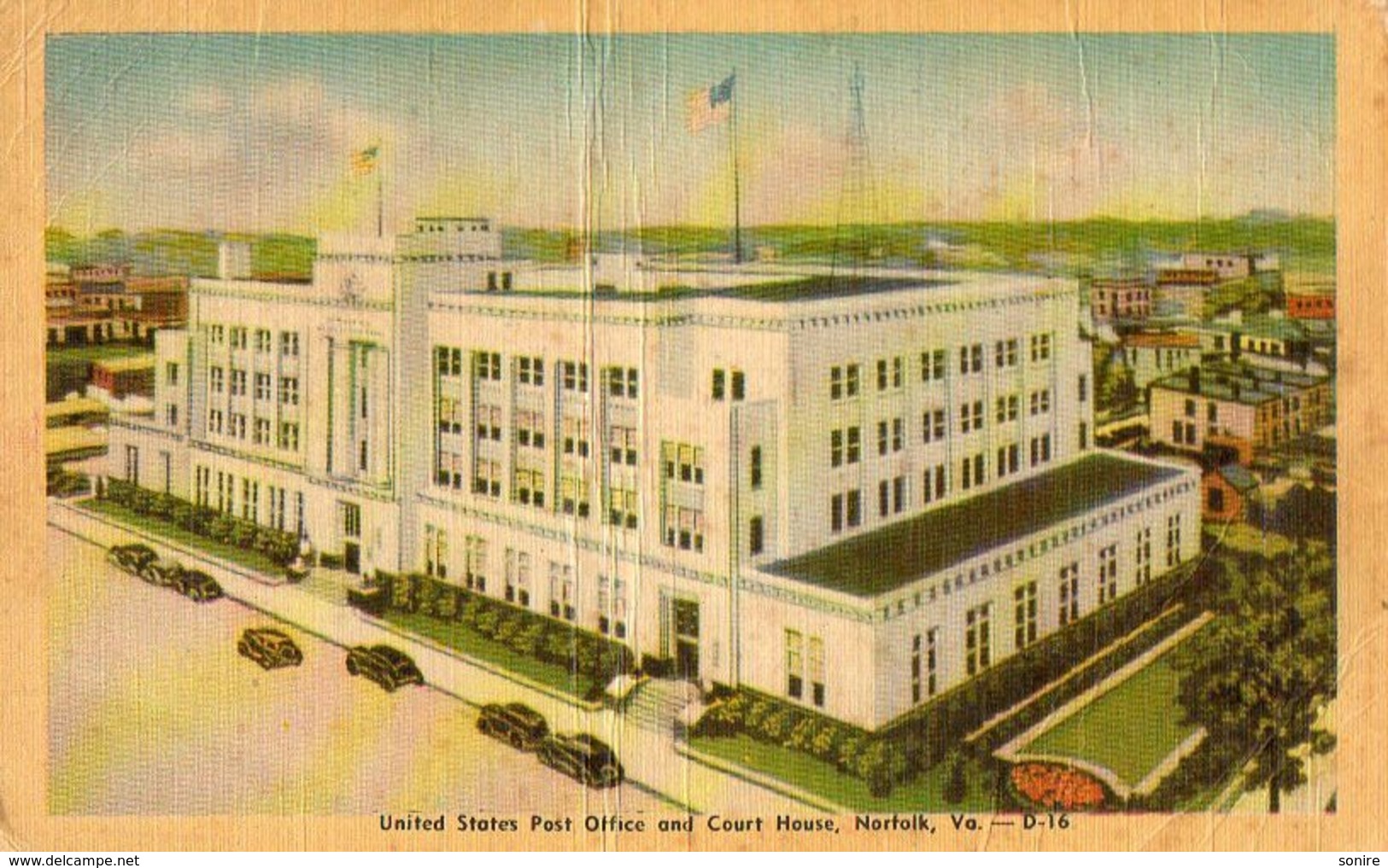 UNITED STATES POST OFFICE AND COURT HOUSE ,NORFOLK - VG 1948 FP  - C168 - Norfolk