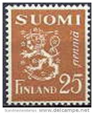 Finland 1930 25p Bruin Leeuwen Type II PF-MNH-NEUF - Unused Stamps