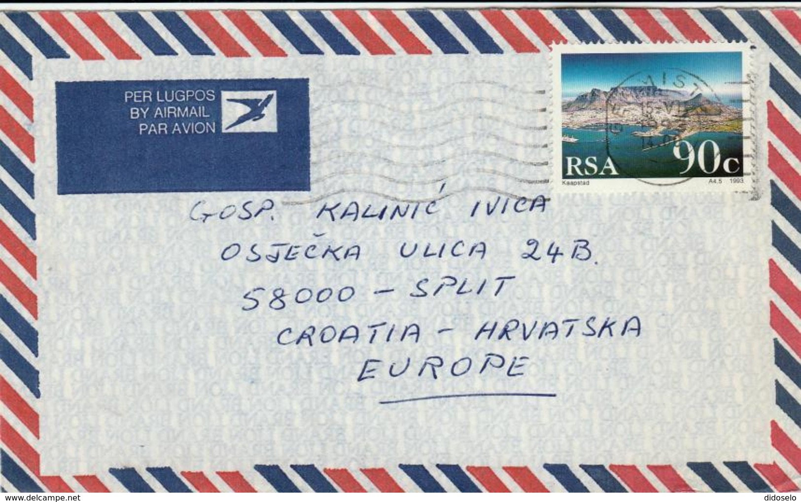 South Africa -air Mail Letter - Posta Aerea