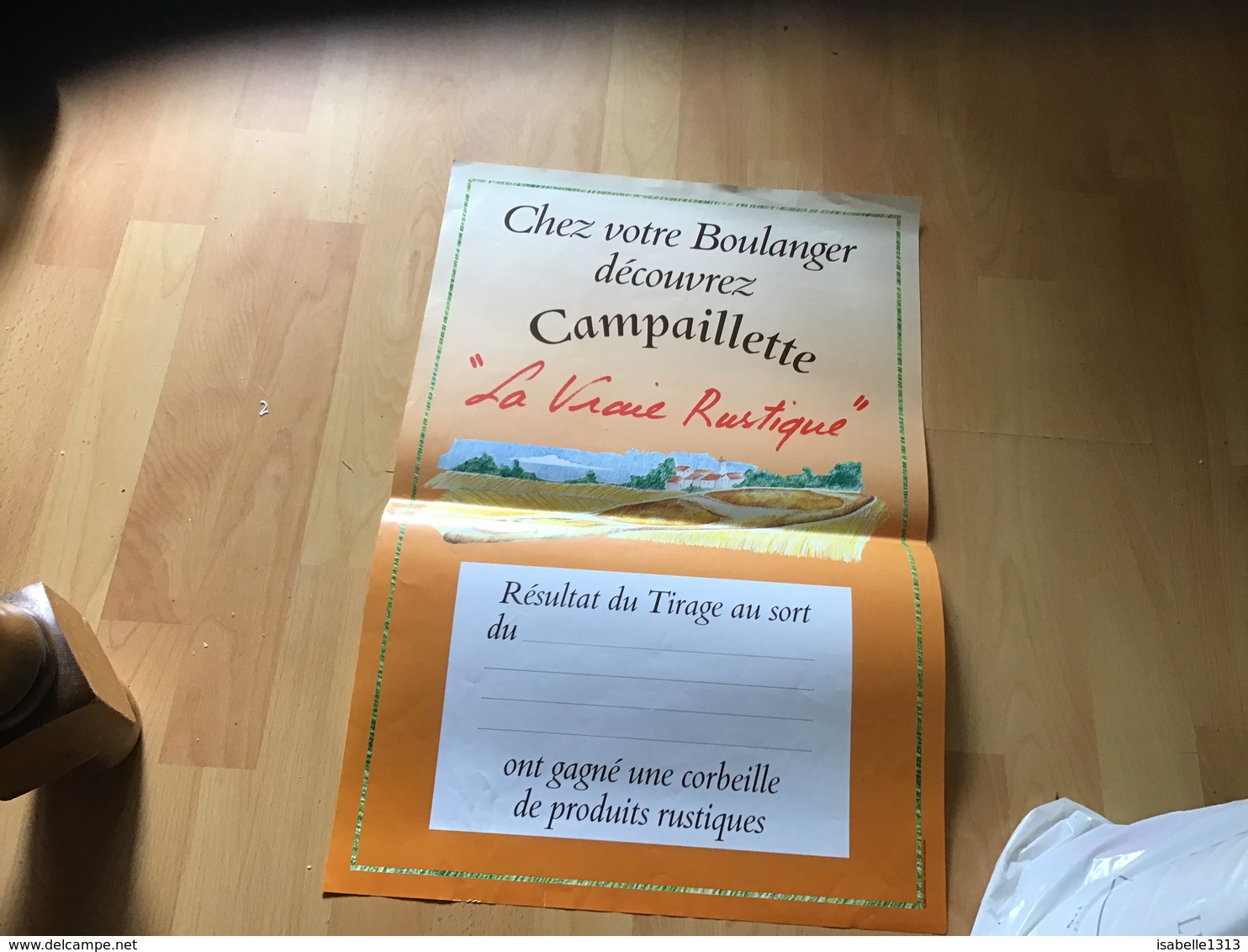 Affiche Boulangerie Chez Votre Boulanger Jiri Résultat Du Tirage Au Sort Pour Gagner Une Corbeille De Produits Rustique - Affiches