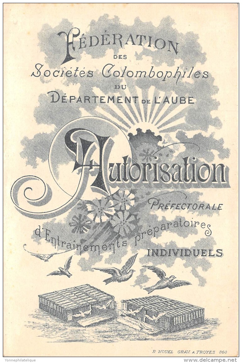 10 - AUBE / Troyes - 103759 - Carte Illustrée - Fédération Des Sociétés Colombophiles - Carte 2 Volets - Troyes