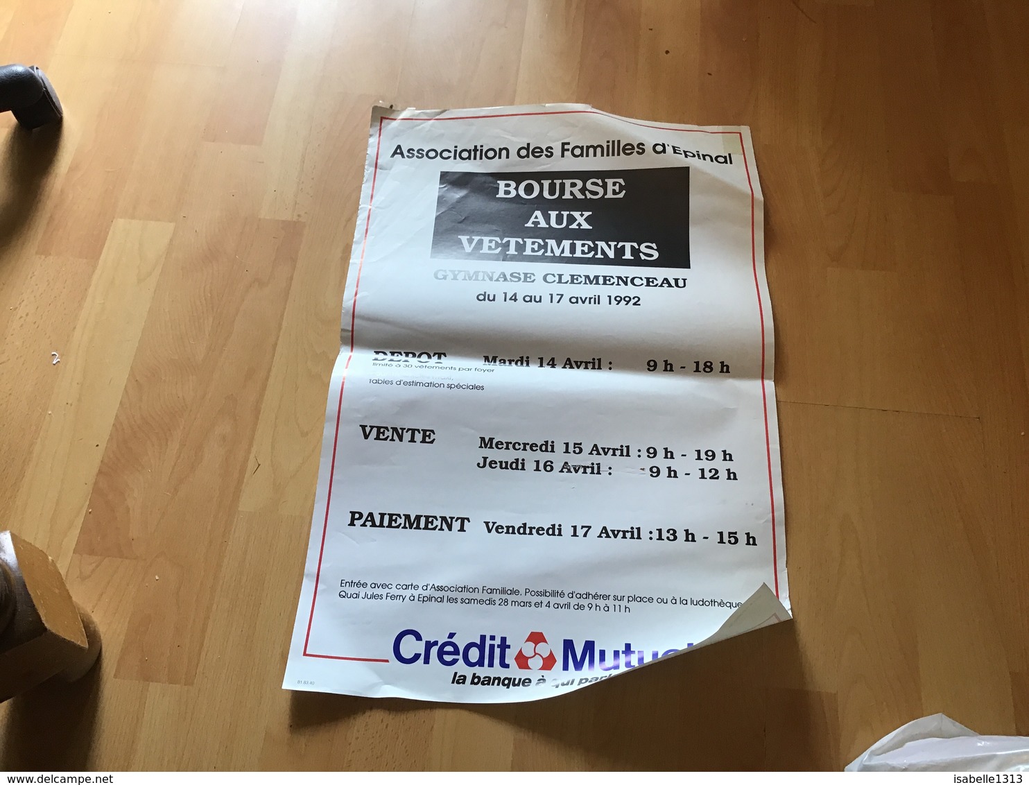 Affiche Association Des Familles Des Finales Bourse  Vêtements Épinal Crédit Mutuel La Banque - Affiches