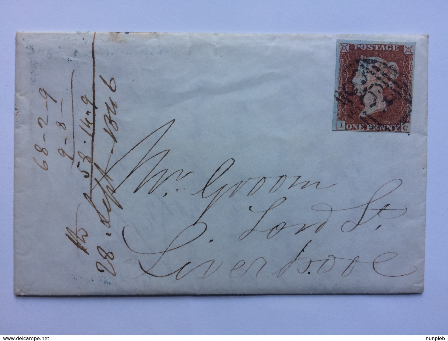 GB - Victoria 1846 Cover With Partial Letter Contents  - Manchester To Liverpool - Covers & Documents