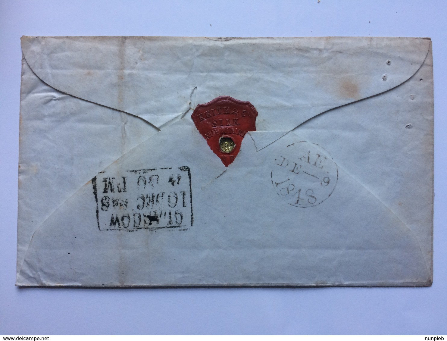 GB - Victoria 1848 Cover To Glasgow - Diamond 6 London Postmark - Lovely Keith & Co. Silk Manufacturers Seal To Rear - Covers & Documents