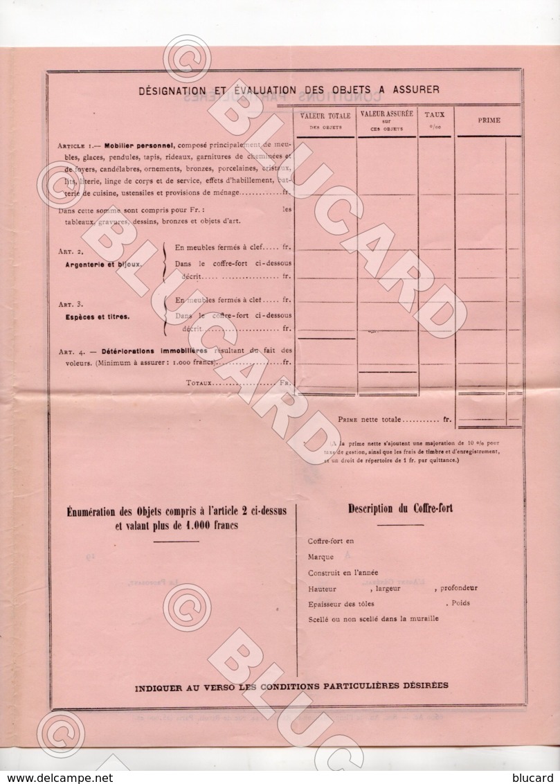 29782 TUNISIE 1930 TUNIS LETTRE ET FEUILLE PROPOSITION ASSURANCES DARMON ATTIAS PHENIX ACCIDENTS LA METROPOLE - Documenti Storici