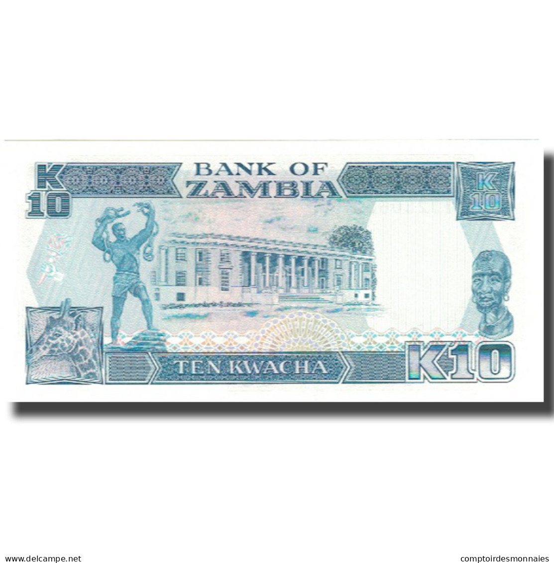 Billet, Zambie, 10 Kwacha, Undated (1989-91), KM:31b, NEUF - Zambie