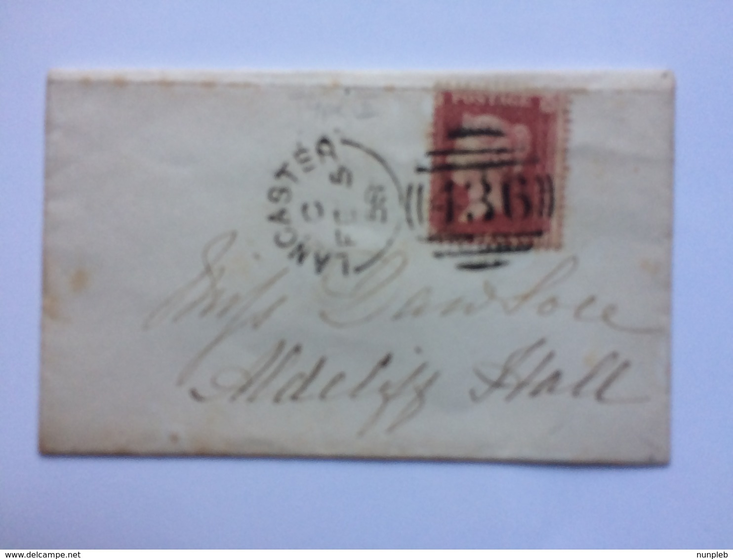 GB - Victoria 1858 Cover Lancaster To Aldcliffe Hall Lancaster Addressed To Dawson Tied With 1d Star - Covers & Documents