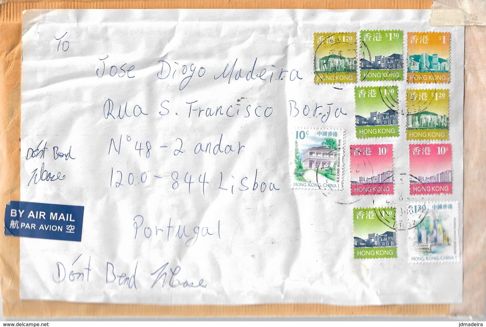 Hongkong Cover To Portugal - Lettres & Documents