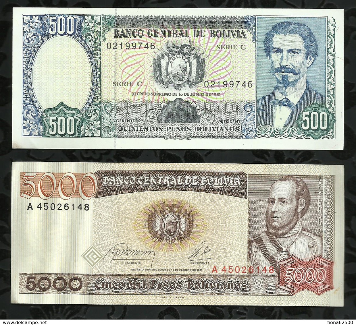 BOLIVIE . LOT DE 2 BILLETS . - Bolivia