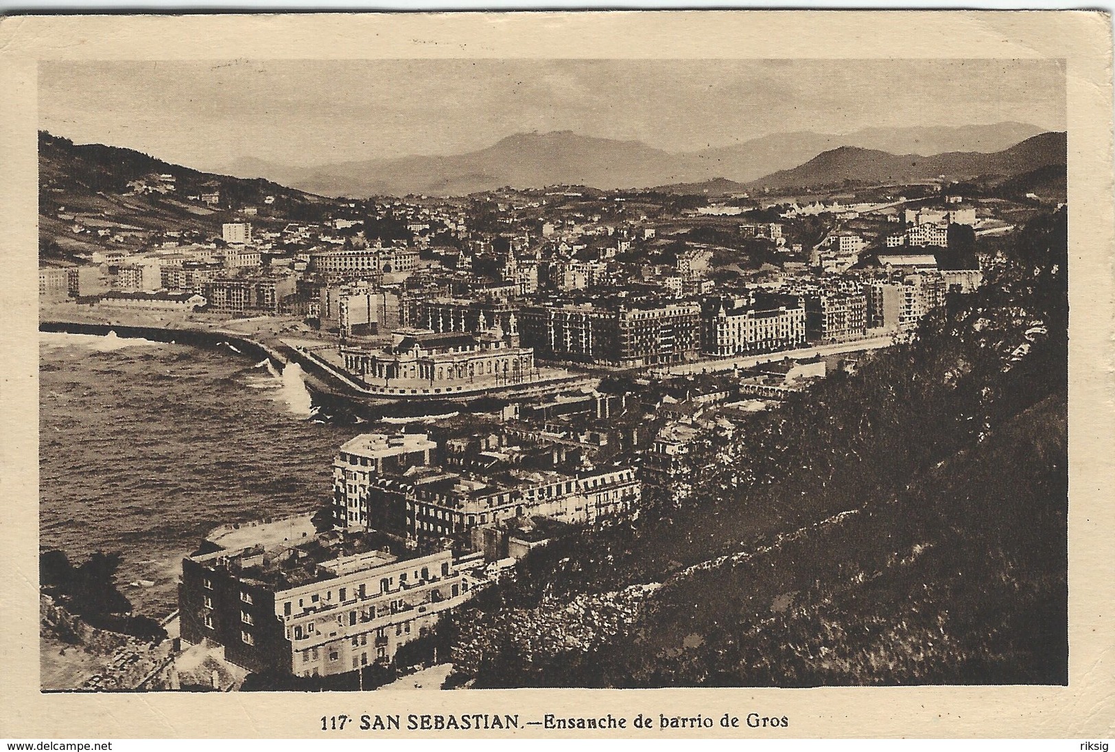 San Sebastian. Ensanche De Barrio De Gros.  Sent To Switzerland Spain.  S-3921 - Other & Unclassified