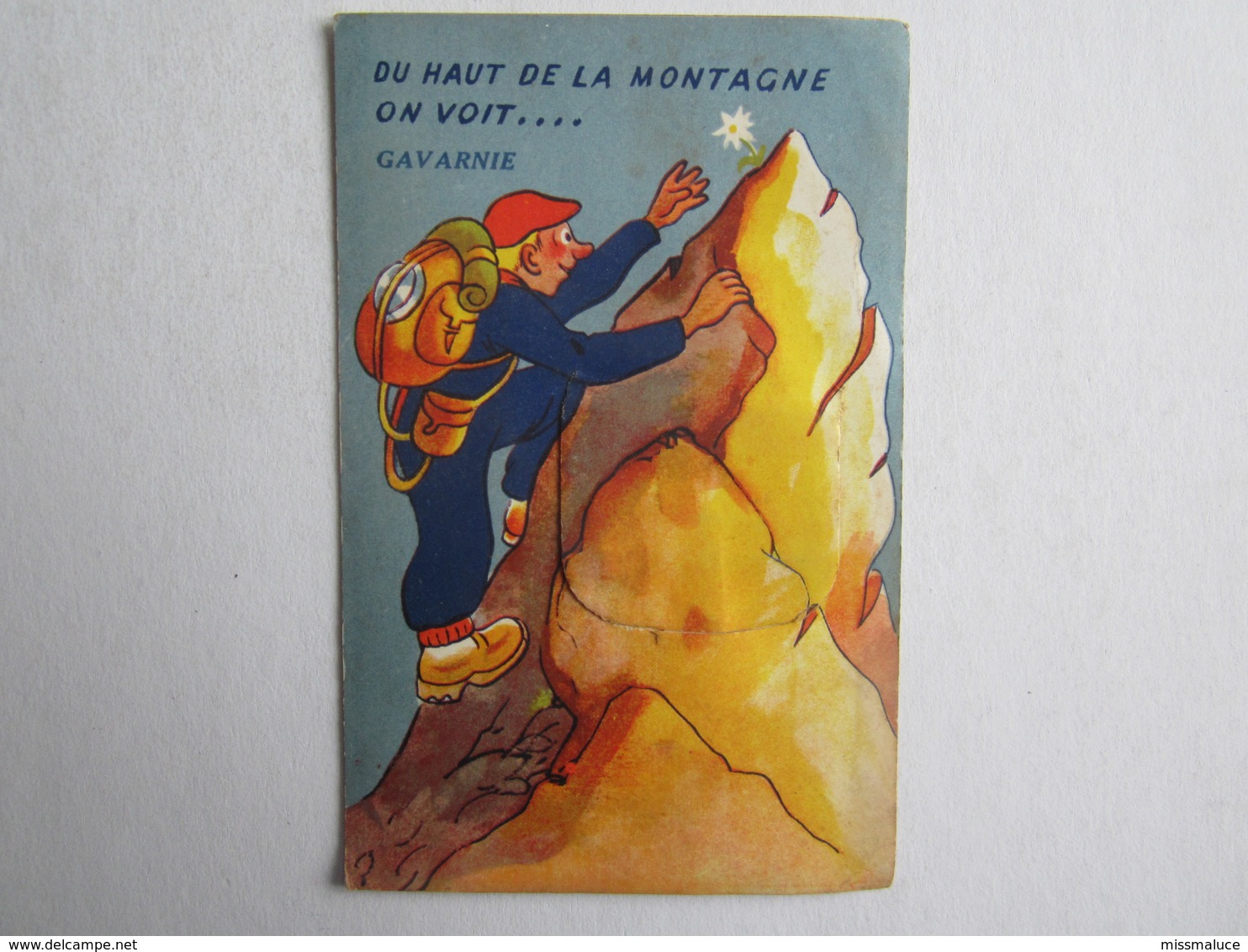 65 Hautes Pyrénées Illustrateur Carte à Système Complet Du Haut De La Montagne On Voit Gavarnie - Gavarnie